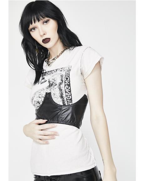 Not Wanted Faux Leather Corset