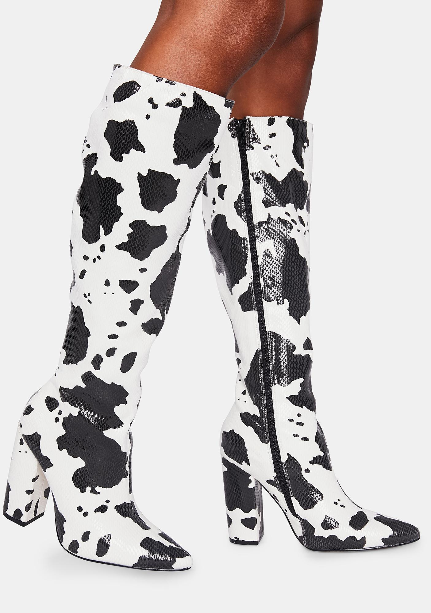 cow print cowgirl boots
