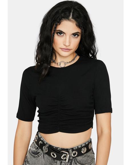front tie crop top white
