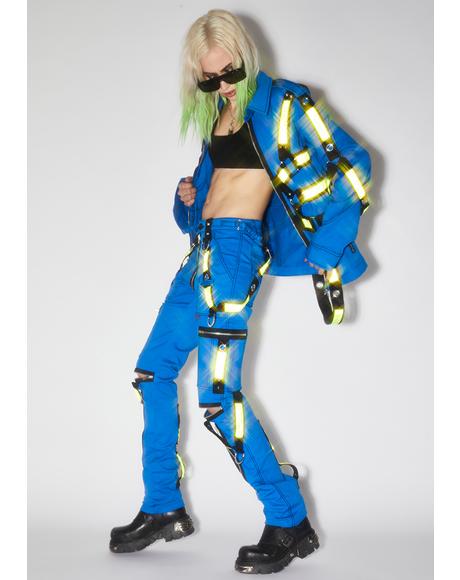 Blue Electric Reflective Pants