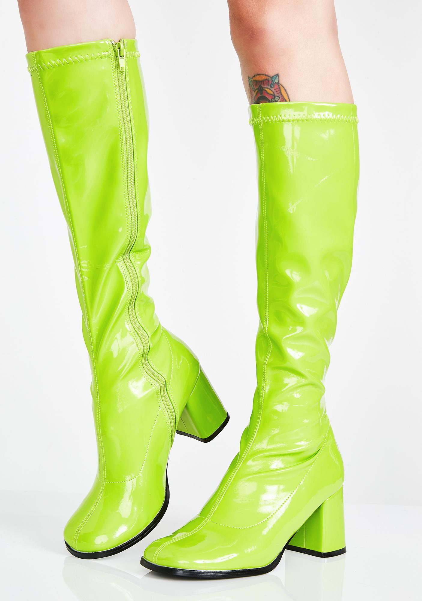 dolls kill green boots