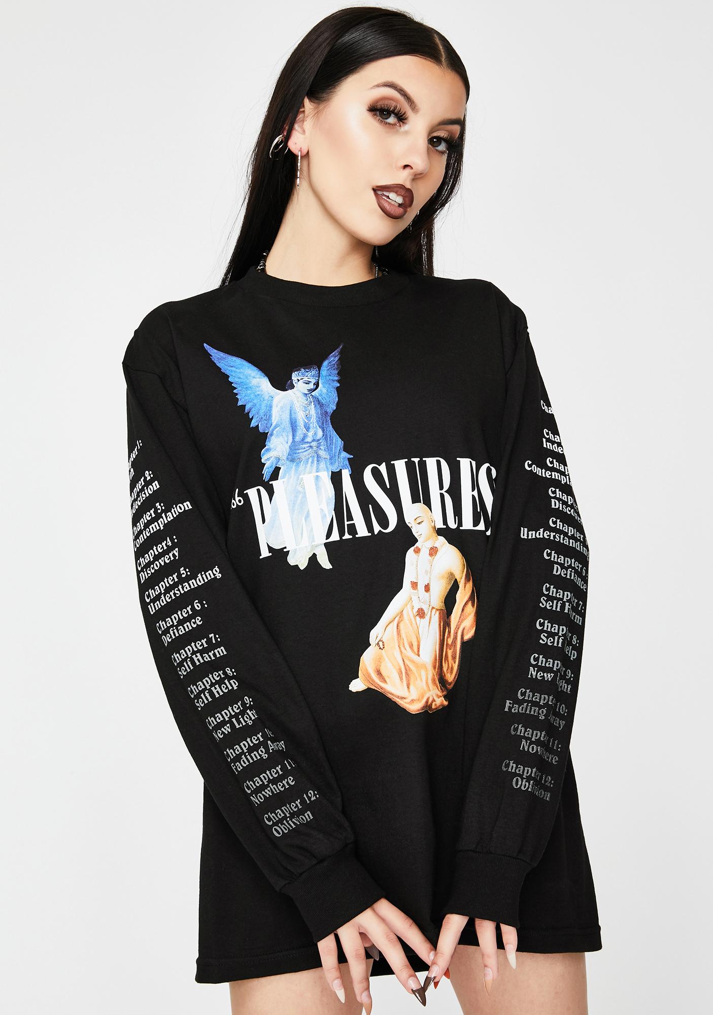 pleasures graphic tees