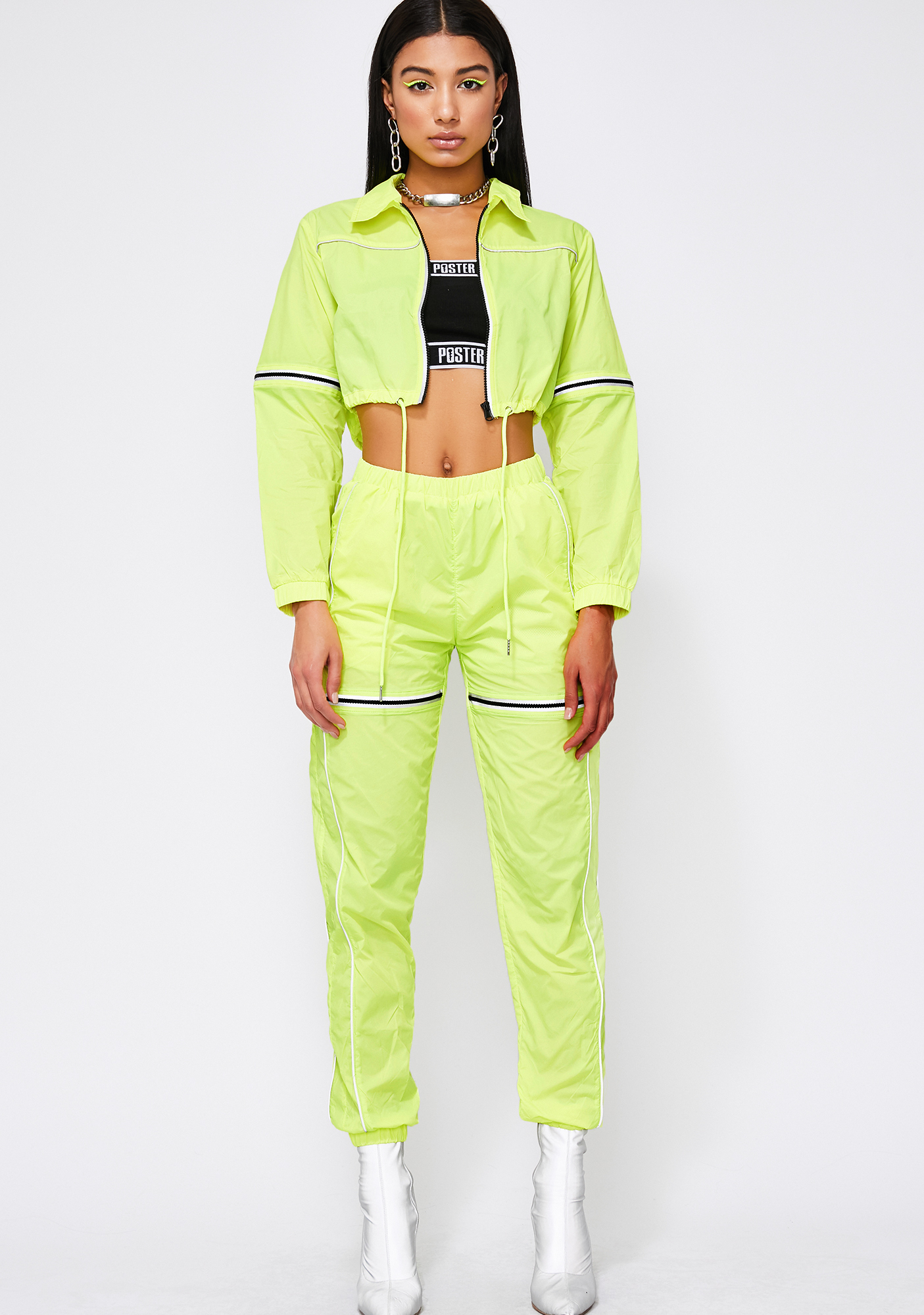 neon yellow cropped jacket