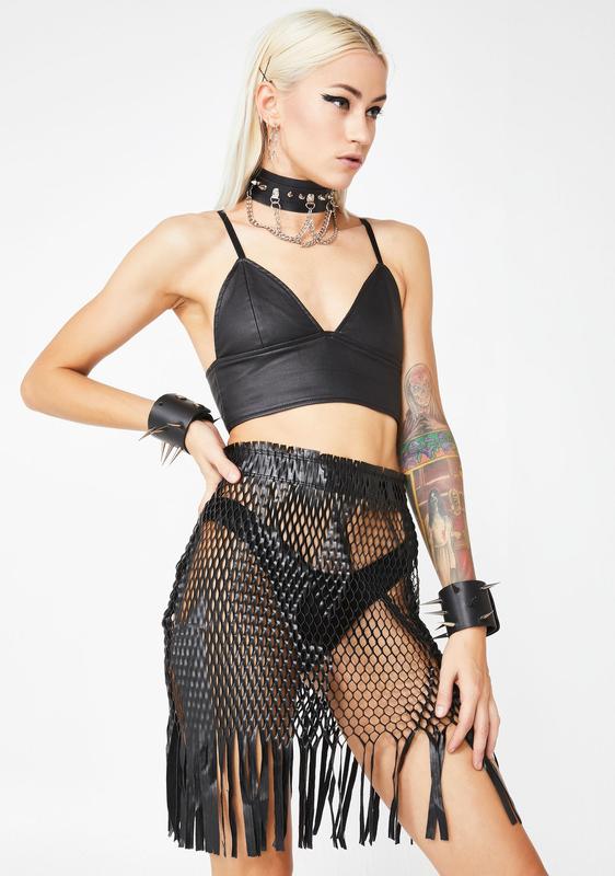 festival fishnet skirt