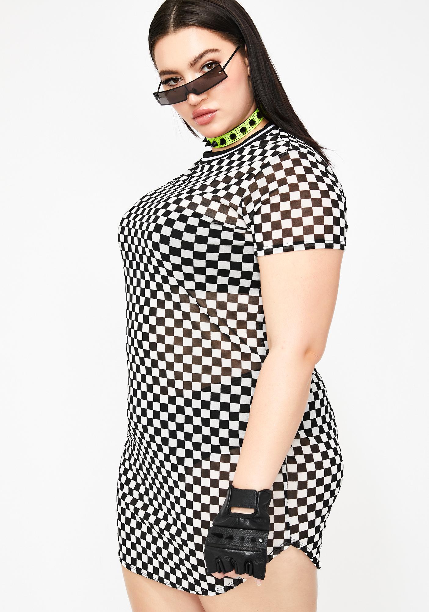 checkered dress plus size