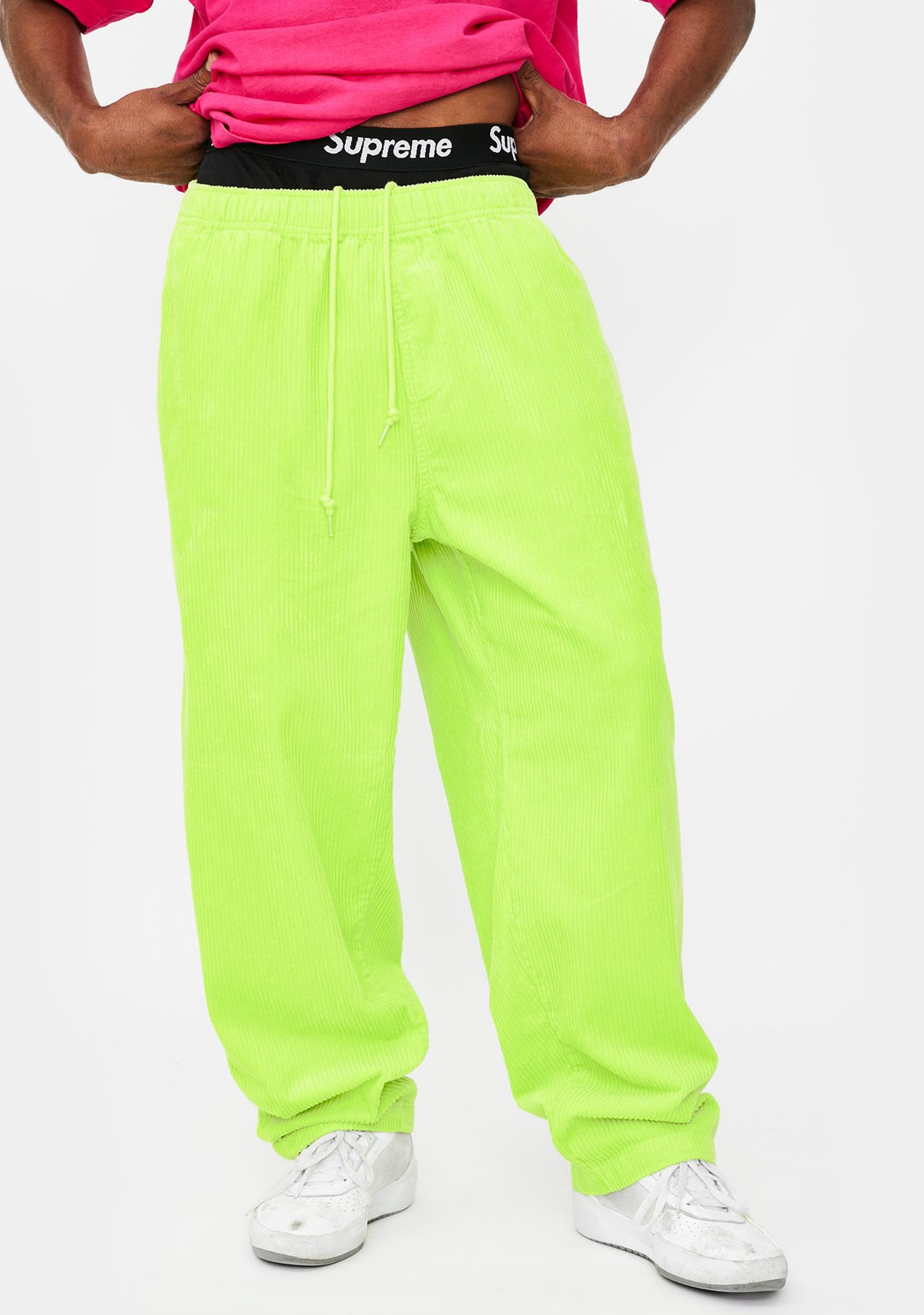 lime green corduroy pants