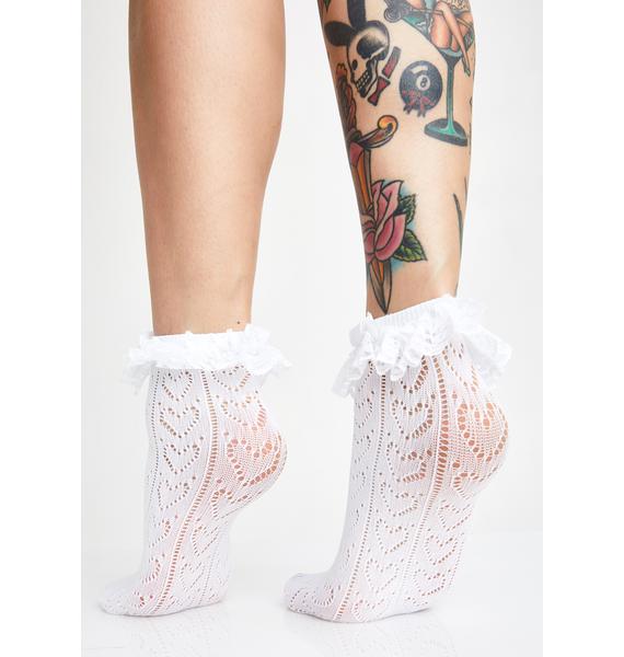 Heart Ruffle Ankle Socks Dolls Kill