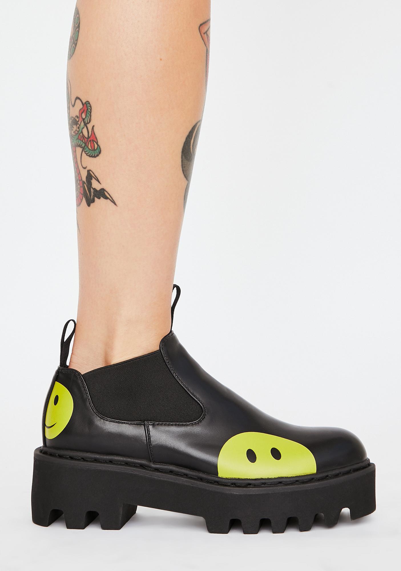 lamoda black chunky platform chelsea boots