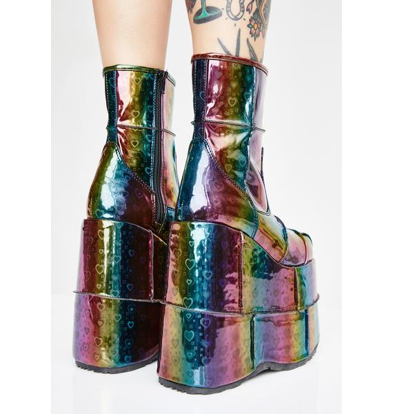 demonia holographic boots