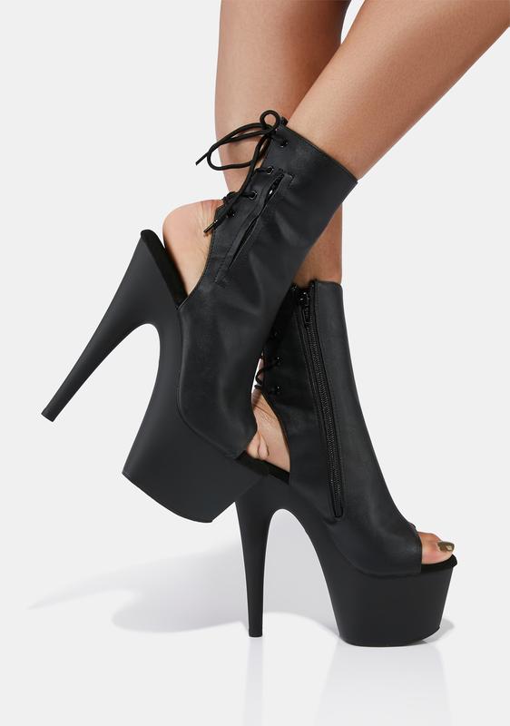 pleaser open toe boots