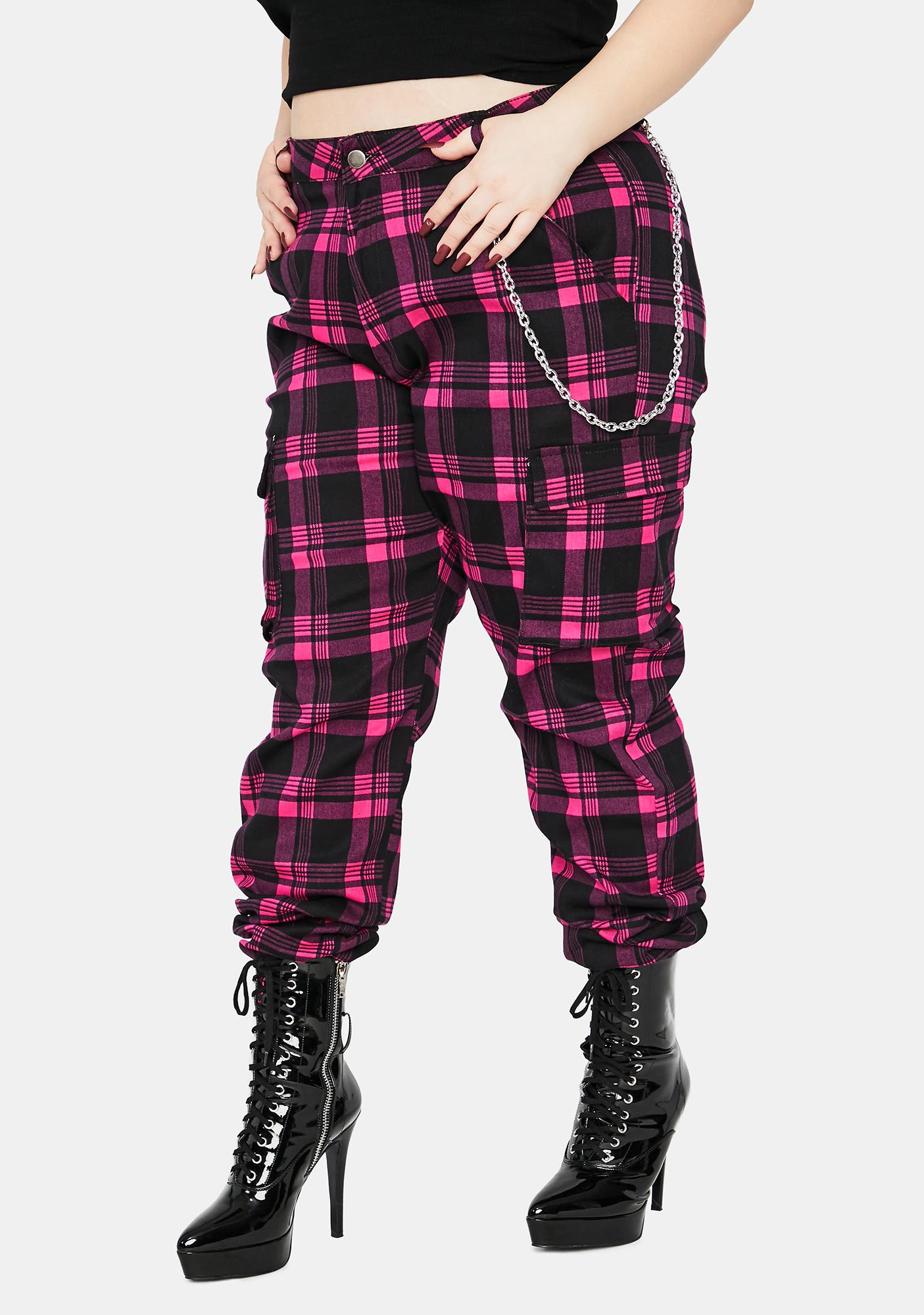 hot pink plus size pants