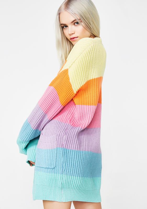 dolls kill rainbow cardigan