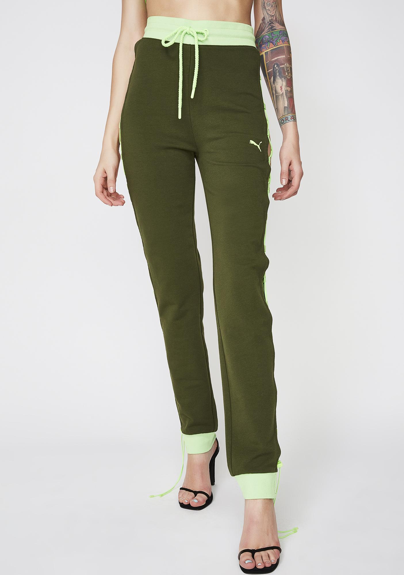 green puma sweatpants