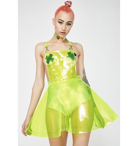 Club Exx Go Gurl Green Overall Dress Dolls Kill