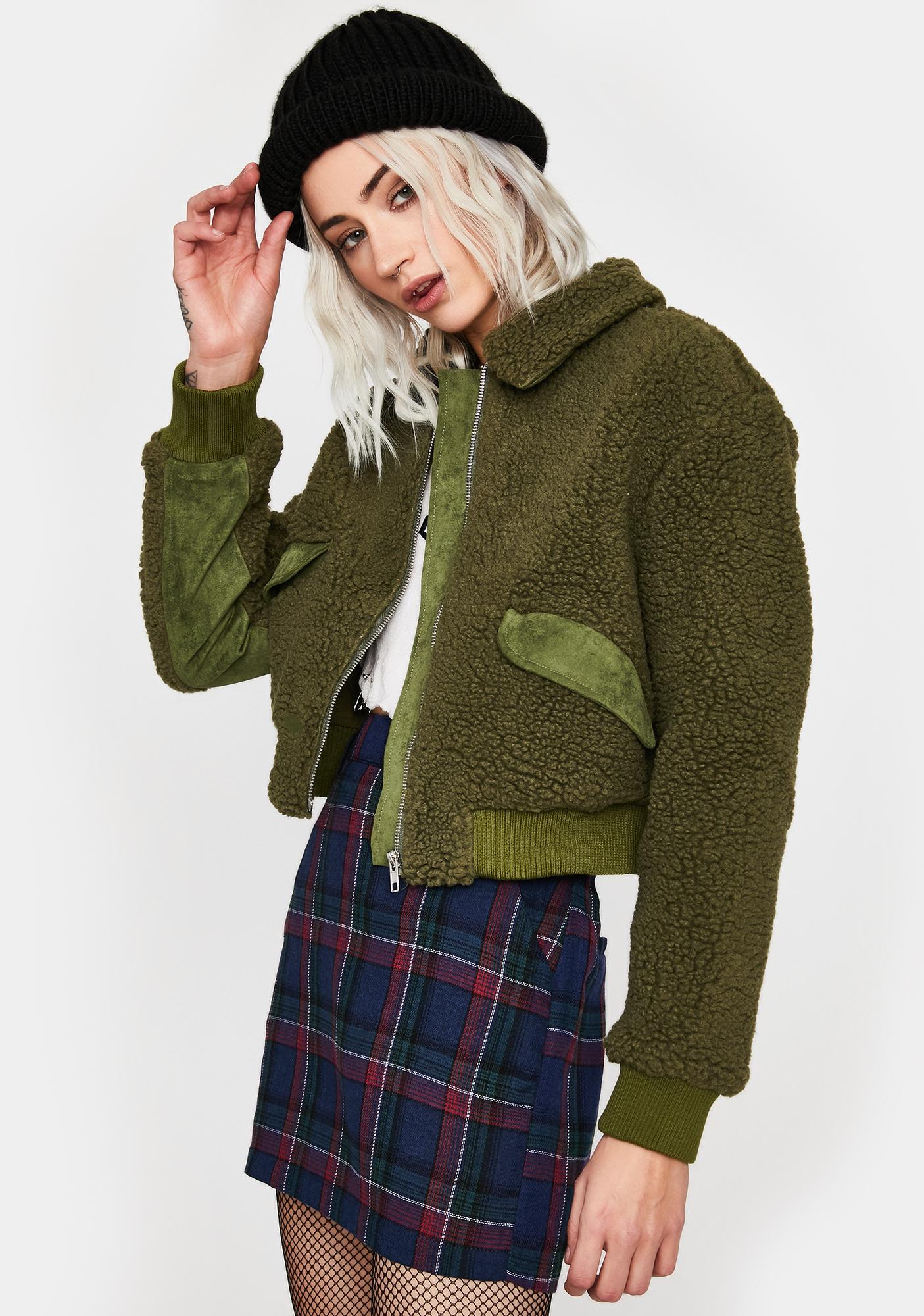 sherpa cropped coat