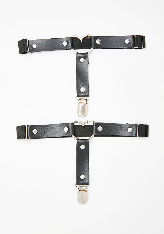 leather heart garter