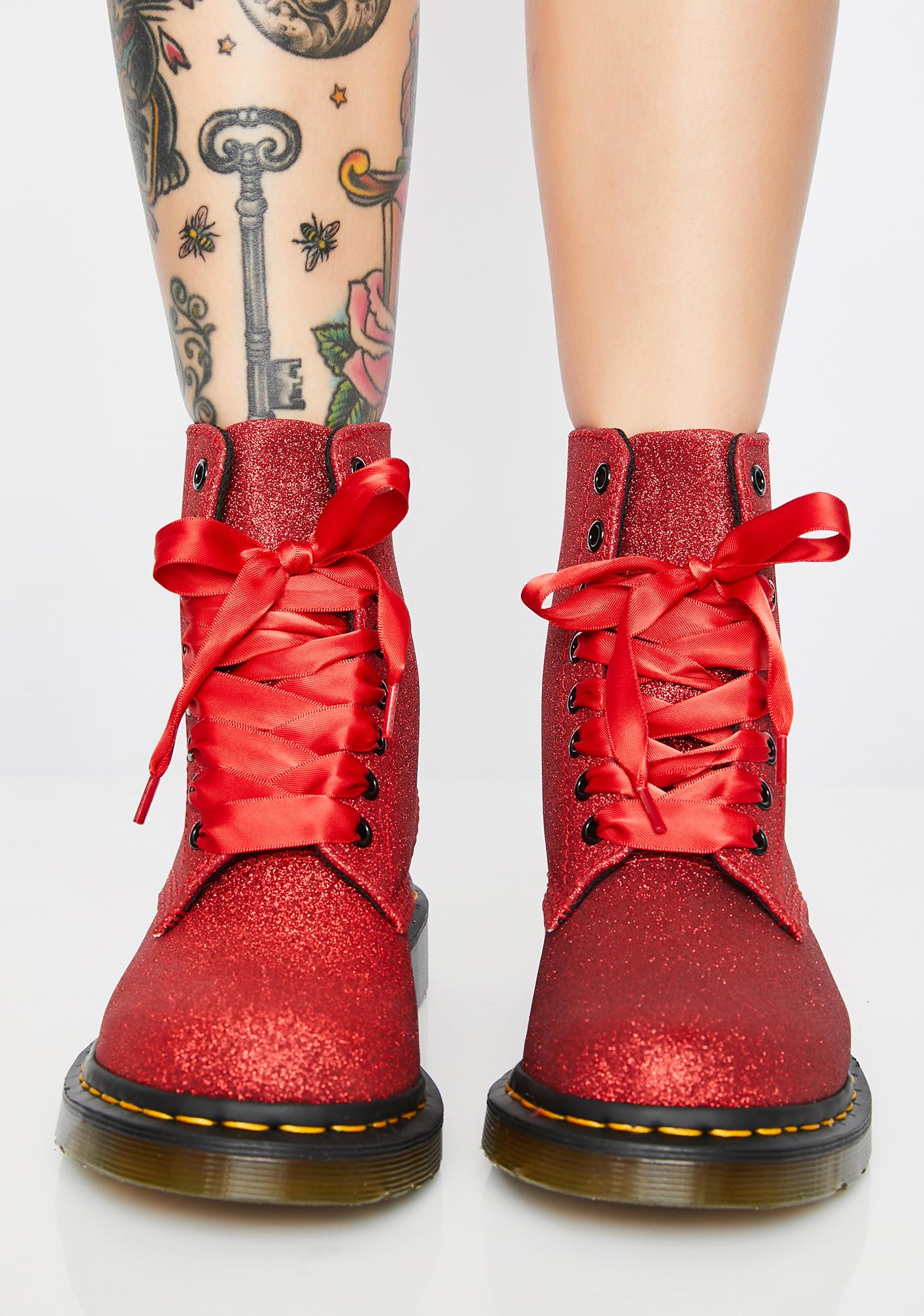 Dr. Martens 1460 Pascal Red Glitter 