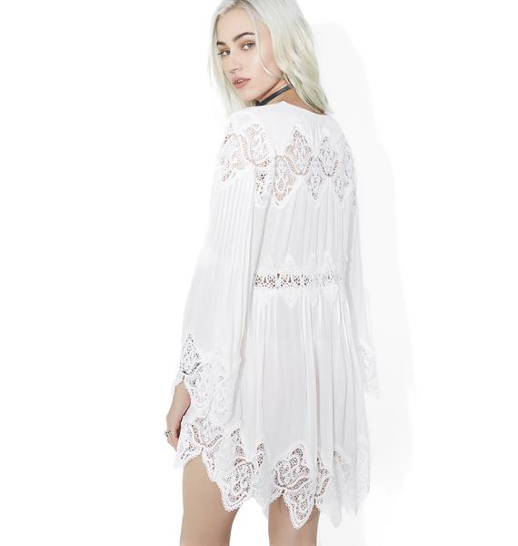 Boho White Lace Bell Sleeve Dress | Dolls Kill