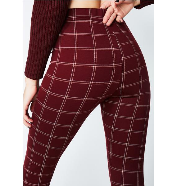 plaid skinny pants