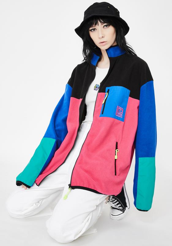 lazy oaf forest green zip up fleece