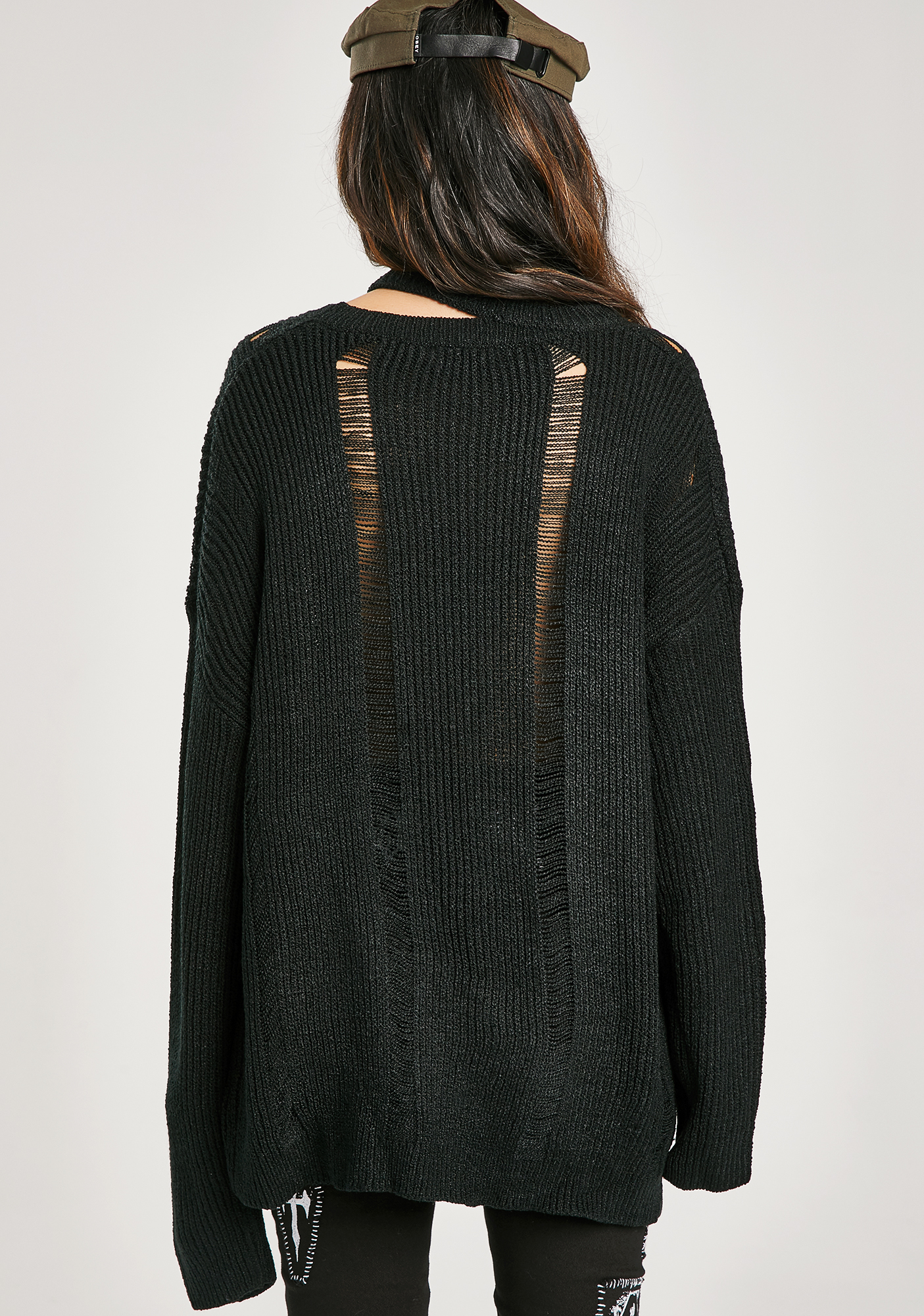 Black distressed cardigan Clearance