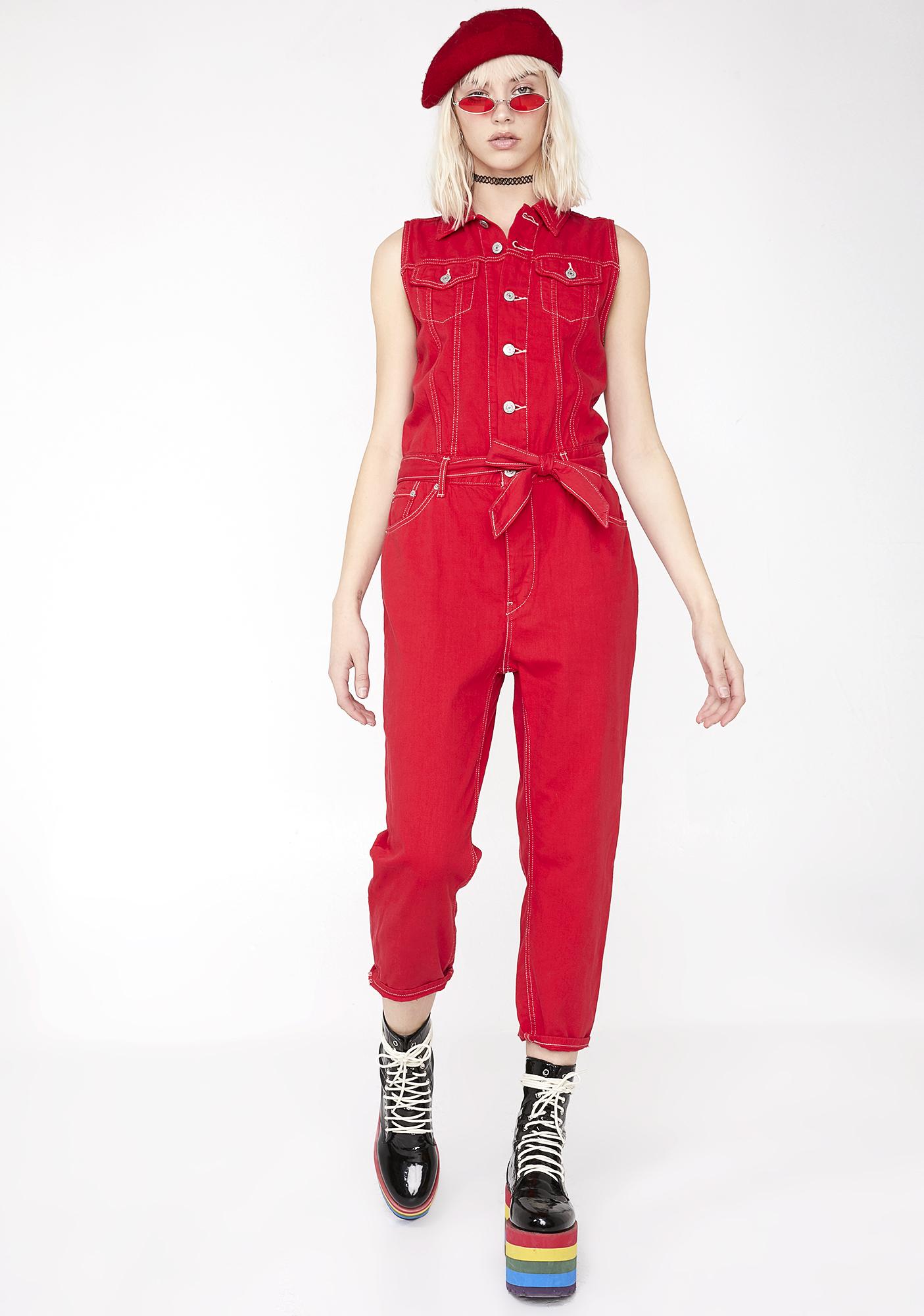 cropped taper jumpsuit