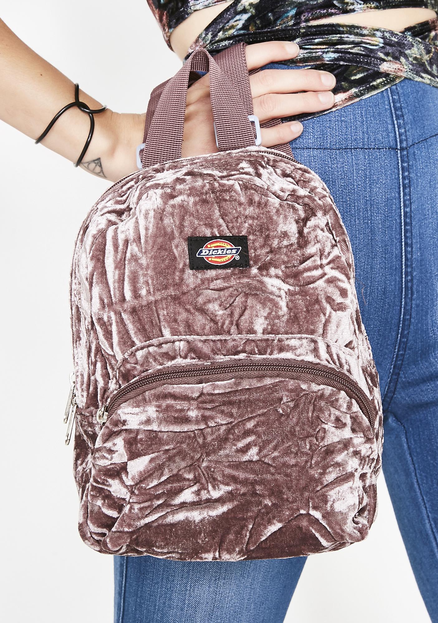 dickies crushed velvet mini backpack