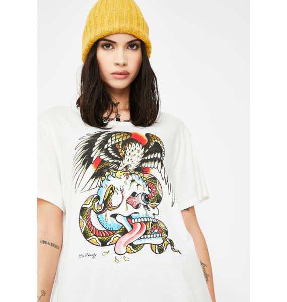 Ed Hardy Battle Skull Washed Graphic Tee | Dolls Kill