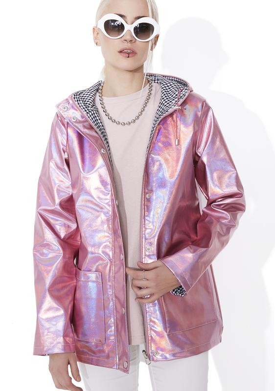 metallic raincoat