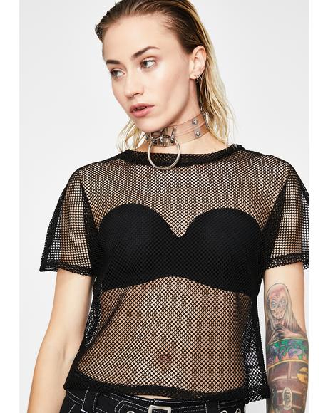 Tie Dye Fishnet Crop Tee | Dolls Kill