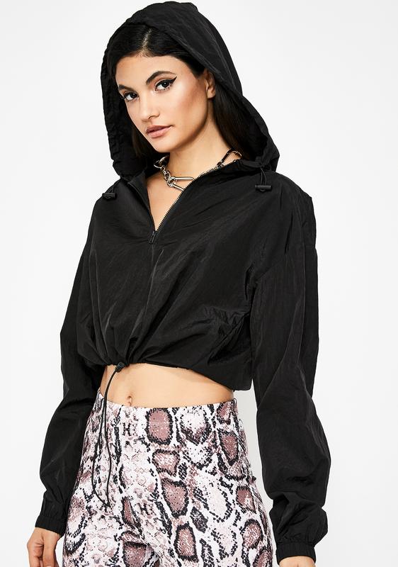 cropped drawstring jacket